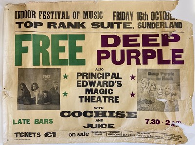 Lot 156 - FREE / DEEP PURPLE SUNDERLAND 1970 POSTER