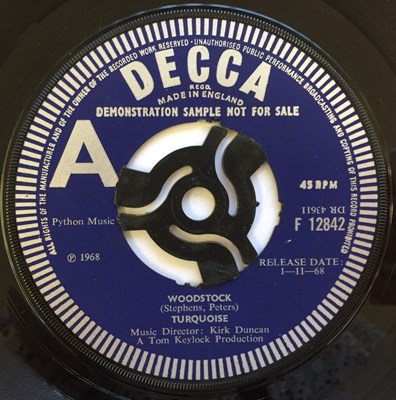 Lot 24 - TURQUOISE - WOODSTOCK 7" (ORIGINAL UK DEMO - DECCA F 12842)