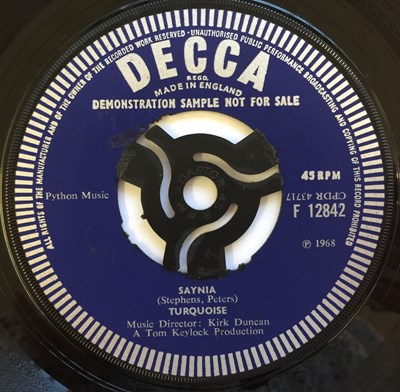 Lot 24 - TURQUOISE - WOODSTOCK 7" (ORIGINAL UK DEMO - DECCA F 12842)