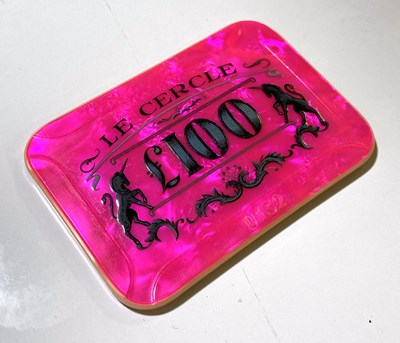 Lot 377 - JAMES BOND - DR. NO - £100 LE CERCLE CASINO PLAQUE.