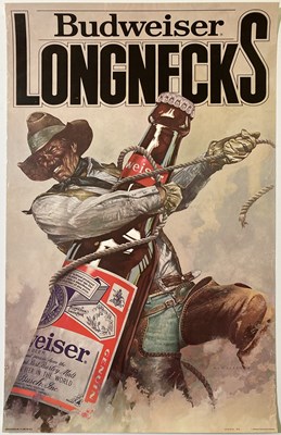 Lot 93 - BUDWEISER - LONGHORNS ADVERTISING POSTER.
