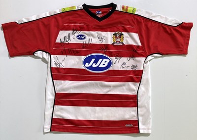 Lot 201 - WIGAN - RUGBY SIGNED SHIRTS.