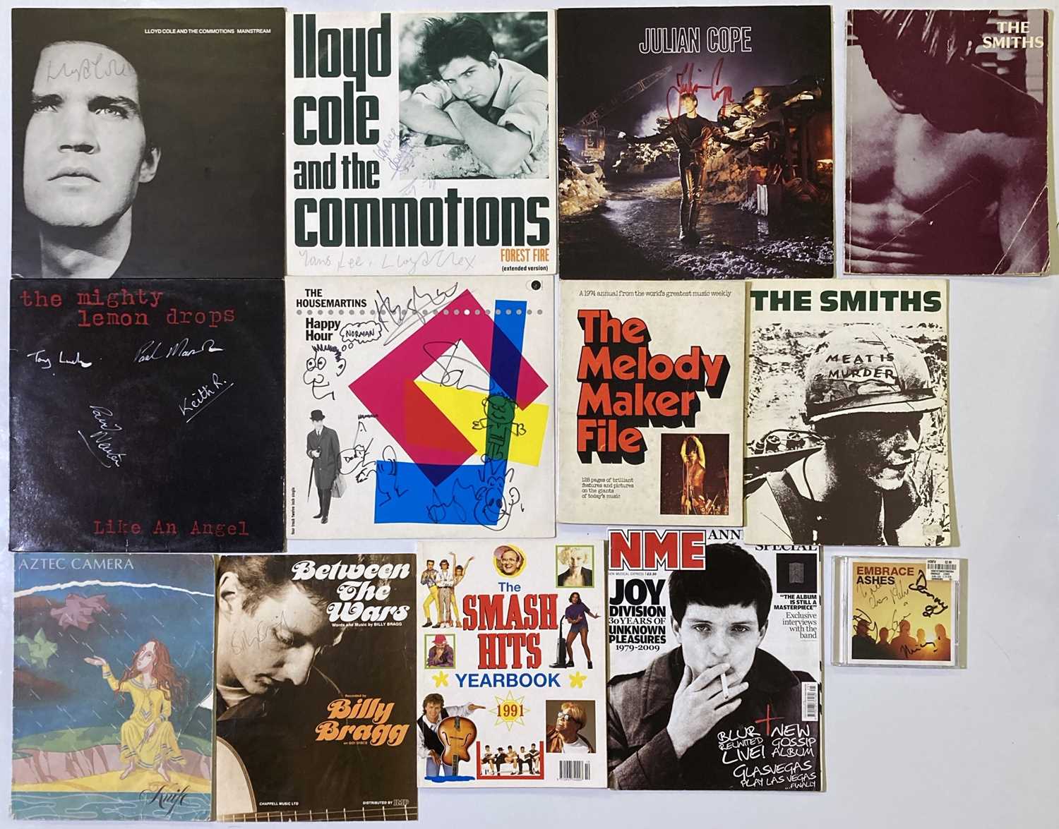 Lot 178 - INDIE ITEMS SIGNED - EMBRACE / BILLY BRAGG - SMITHS MEM.