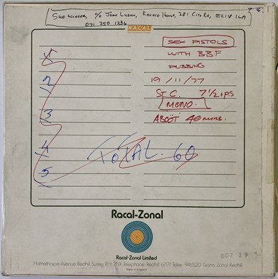 Lot 331 - THE SEX PISTOLS - ORIGINAL 1977 RADIO CLYDE TAPE REEL.