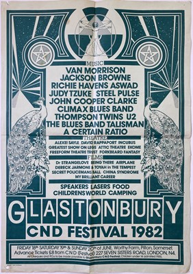 Lot 94 - GLASTONBURY 1982 POSTER - U2.