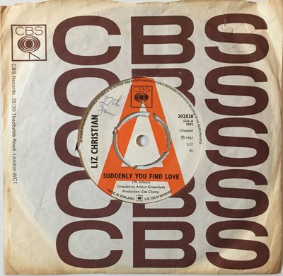 Lot 9 - LIZ CHRISTIAN - SUDDENLY YOU FIND LOVE 7" (ORIGINAL UK DEMO - CBS 202520)