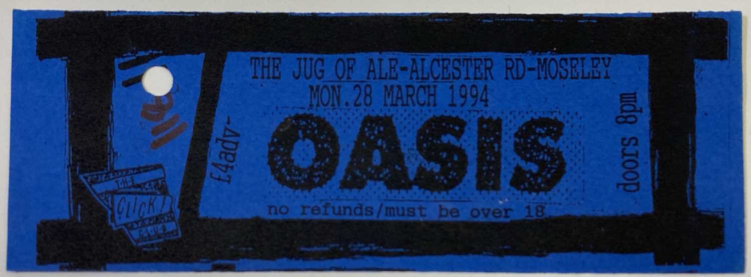 Lot 69 - OASIS 1994 CONCERT TICKET.