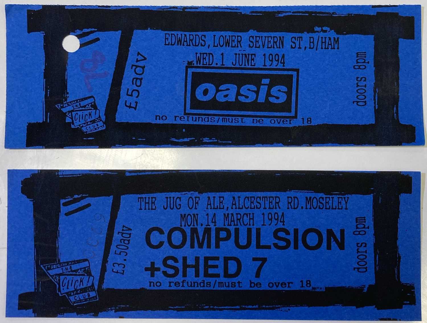 Lot 70 - OASIS  - RARE 1994 CONCERT TICKET.