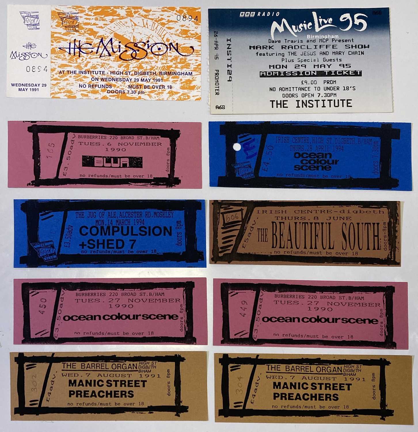 Lot 71 - 1990S CONCERT TICKETS - EARLY BLUR / MANIC ST PREACHERS ETC.