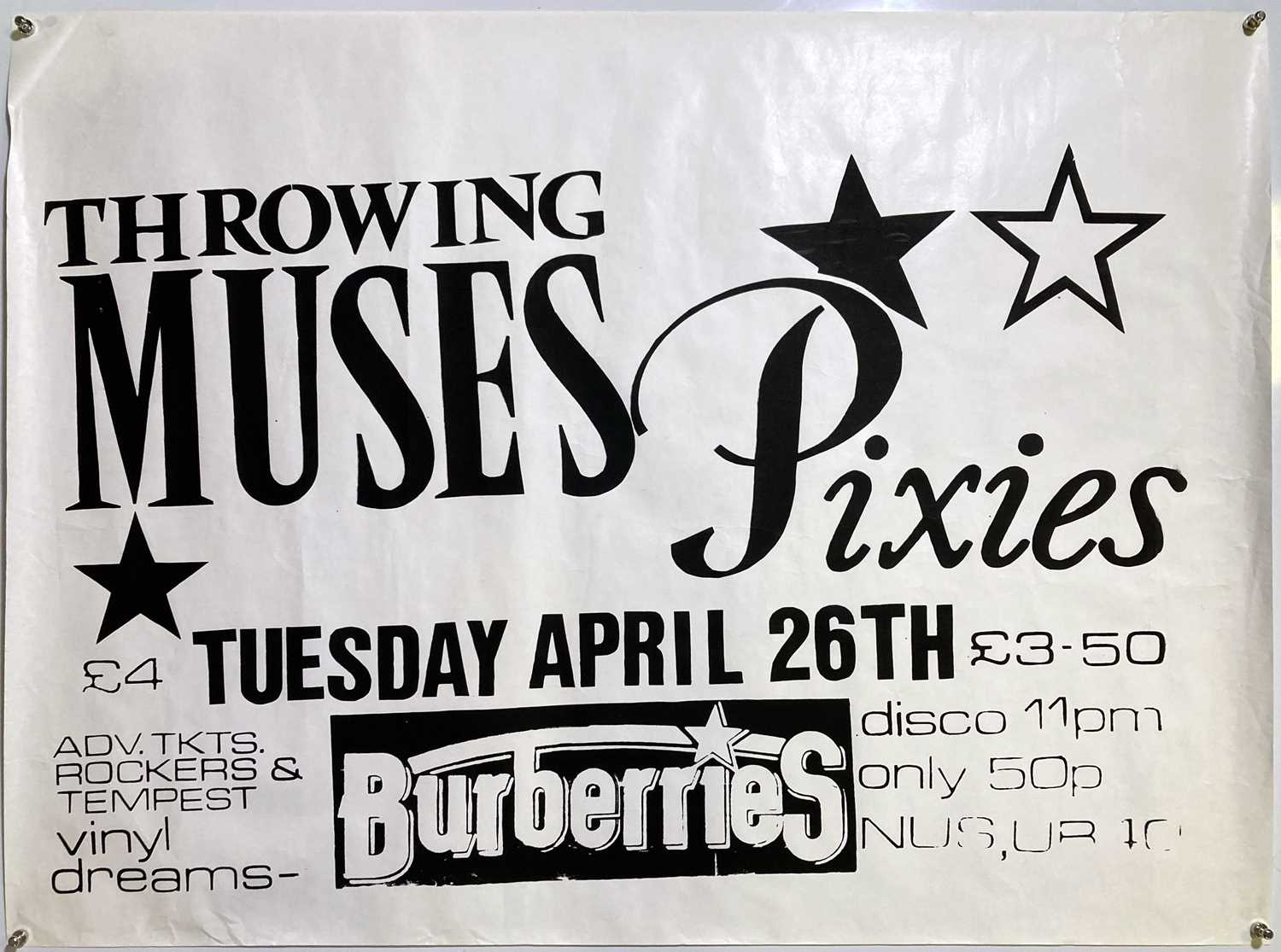 Lot 116 - PIXIES / THROWING MUSES ORIGINAL 1988 CONCERT POSTER.