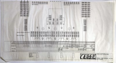 Lot 351 - THE CLASH - ORIGINAL 1980S LARGE FORMAT LIGHTING PLAN.