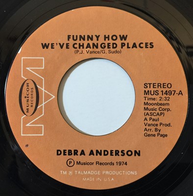 Lot 48 - DEBRA ANDERSON - FUNNY HOW WE'VE CHANGED PLACES 7" (MUSICOR RECORDS MUS 1497)