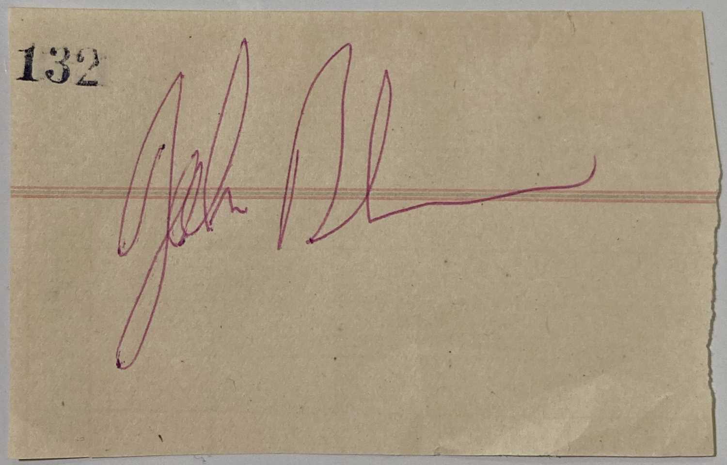 Lot 298 - LED ZEPPELIN - A JOHN BONHAM AUTOGRAPH.