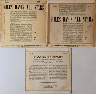 Lot 101 - MILES DAVIS/ SONNY ROLLINS/ MONK - 10" ESQUIRE RARITIES