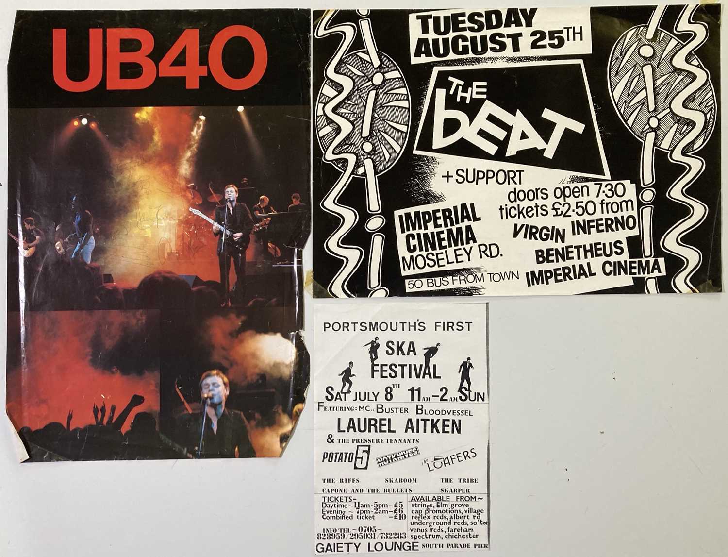 Lot 123 - REGGAE / SKA POSTERS INC SIGNED UB40 - THE BEAT 1980S.