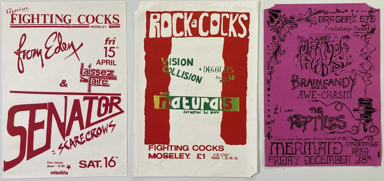 Lot 126 - FIGHTING COCKS BIRMINGHAM - C 1980S CONCERT POSTERS.