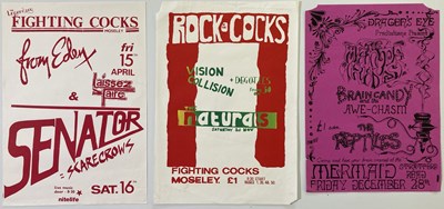 Lot 126 - FIGHTING COCKS BIRMINGHAM - C 1980S CONCERT POSTERS.