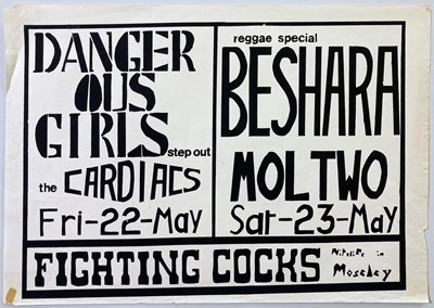 Lot 126 - FIGHTING COCKS BIRMINGHAM - C 1980S CONCERT POSTERS.