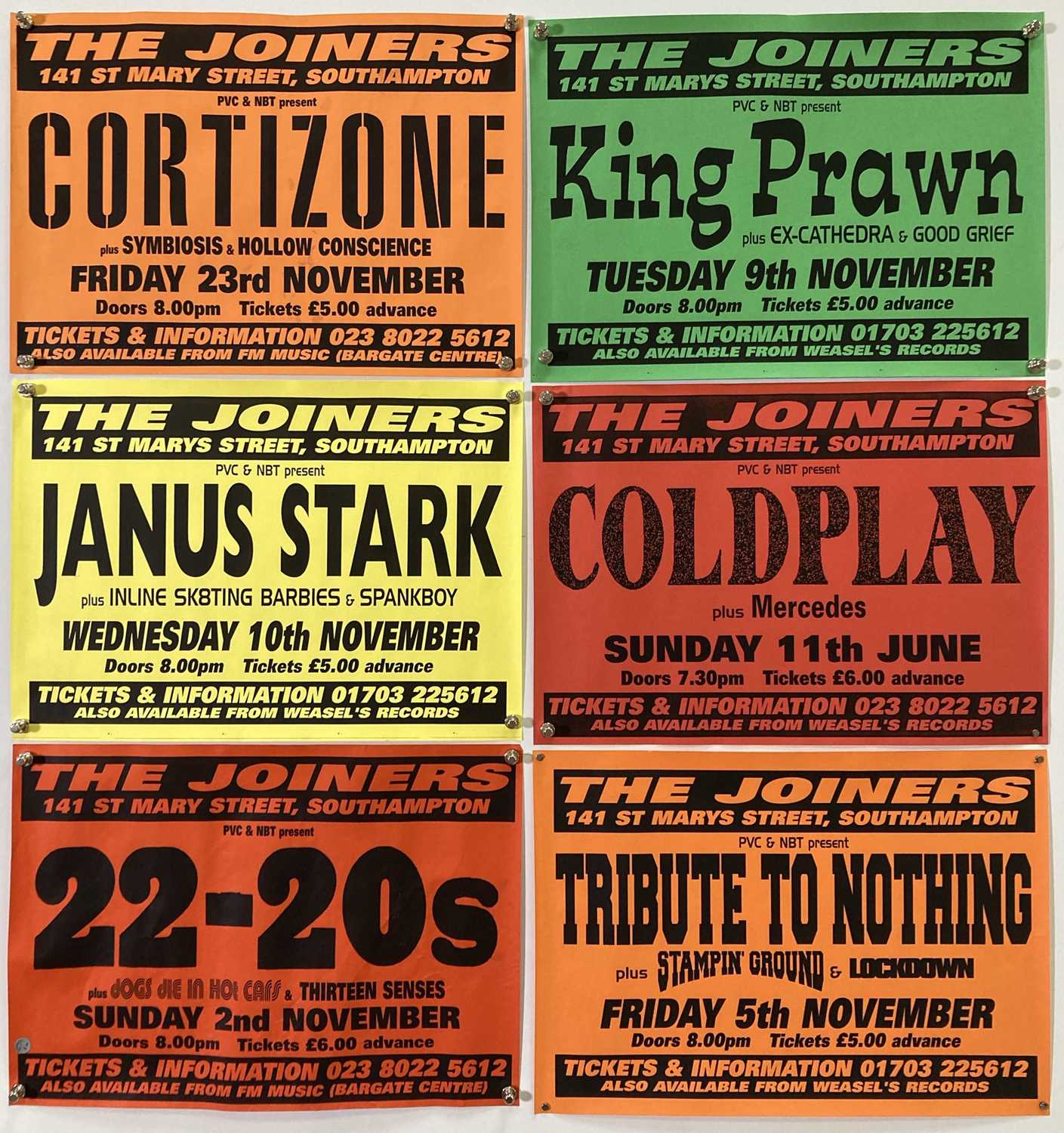Lot 127 - INDIE POSTERS - COLDPLAY / EELS ETC.