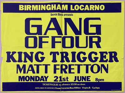 Lot 132 - GANG OF FOUR ORIGINAL C 1980S CONCERT POSTER.