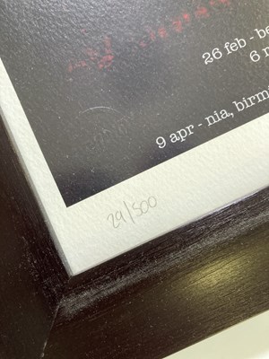 Lot 163 - JAMES, THE PRODIGY & RADIOHEAD FRAMED POSTERS.