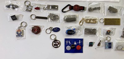 Lot 58 - ROCK/POP RELATED KEYRINGS & PIN BADGES.