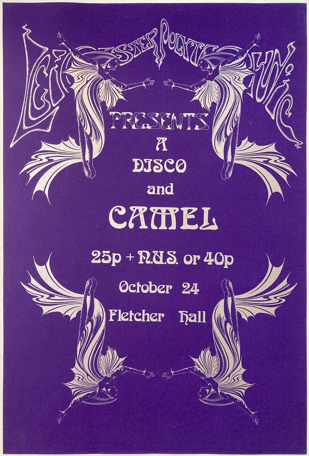 Lot 175 - CAMEL - AN ORIGINAL 1970S CONCERT POSTER.