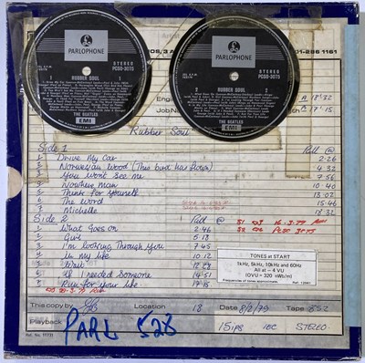 Lot 210 - THE BEATLES - RUBBER SOUL MASTER TAPE.