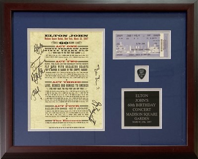 Lot 324 - ELTON JOHN SIGNED COMMEMORATIVE SETLIST.