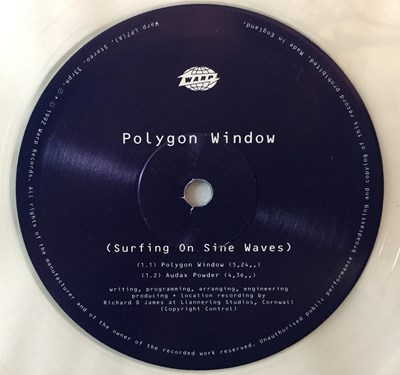 Lot 97 - POLYGON WINDOW (APHEX TWIN) - SURFING ON SINE WAVES LP (ORIGINAL LIMITED EDITION CLEAR VINYL PRESSING - WARP LP7)