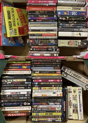 Lot 129 - ROCK AND POP - DVDS INC BOX SETS - STONES / PISTOLS / BOWIE / BOLAN.