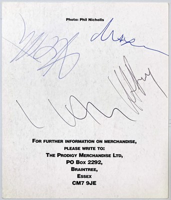 Lot 331 - THE PRODIGY - SIGNED CARD.