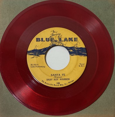 Lot 63 - BABY BOY WARREN - MATTIE MAE/SANTA FE 7" (ORIGINAL US COPY - BLUE LAKE 106 - RED VINYL)