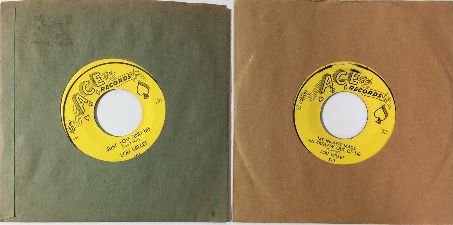 Lot 72 - LOU MILLET - ORIGINAL US ACE RECORDS 7" RELEASES
