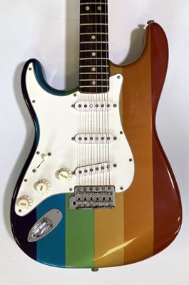 Lot 153 - FENDER - 1974 STRATOCASTER WITH RAINBOW COLOURWAY.