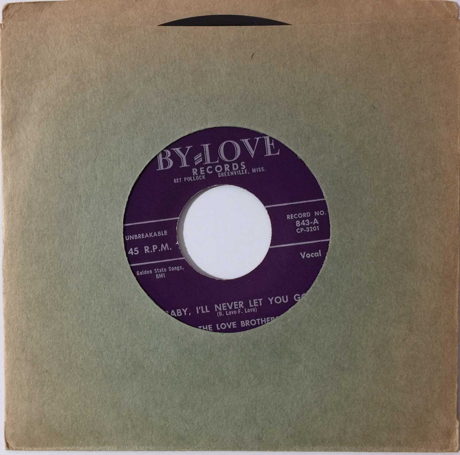 Lot 92 - THE LOVE BROTHERS - BABY I'LL NEVER LET YOU GO (ROCKABILLY 7" - BY-LOVE 843)