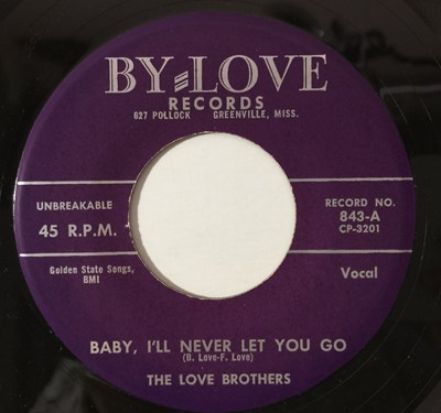 Lot 92 - THE LOVE BROTHERS - BABY I'LL NEVER LET YOU GO (ROCKABILLY 7" - BY-LOVE 843)
