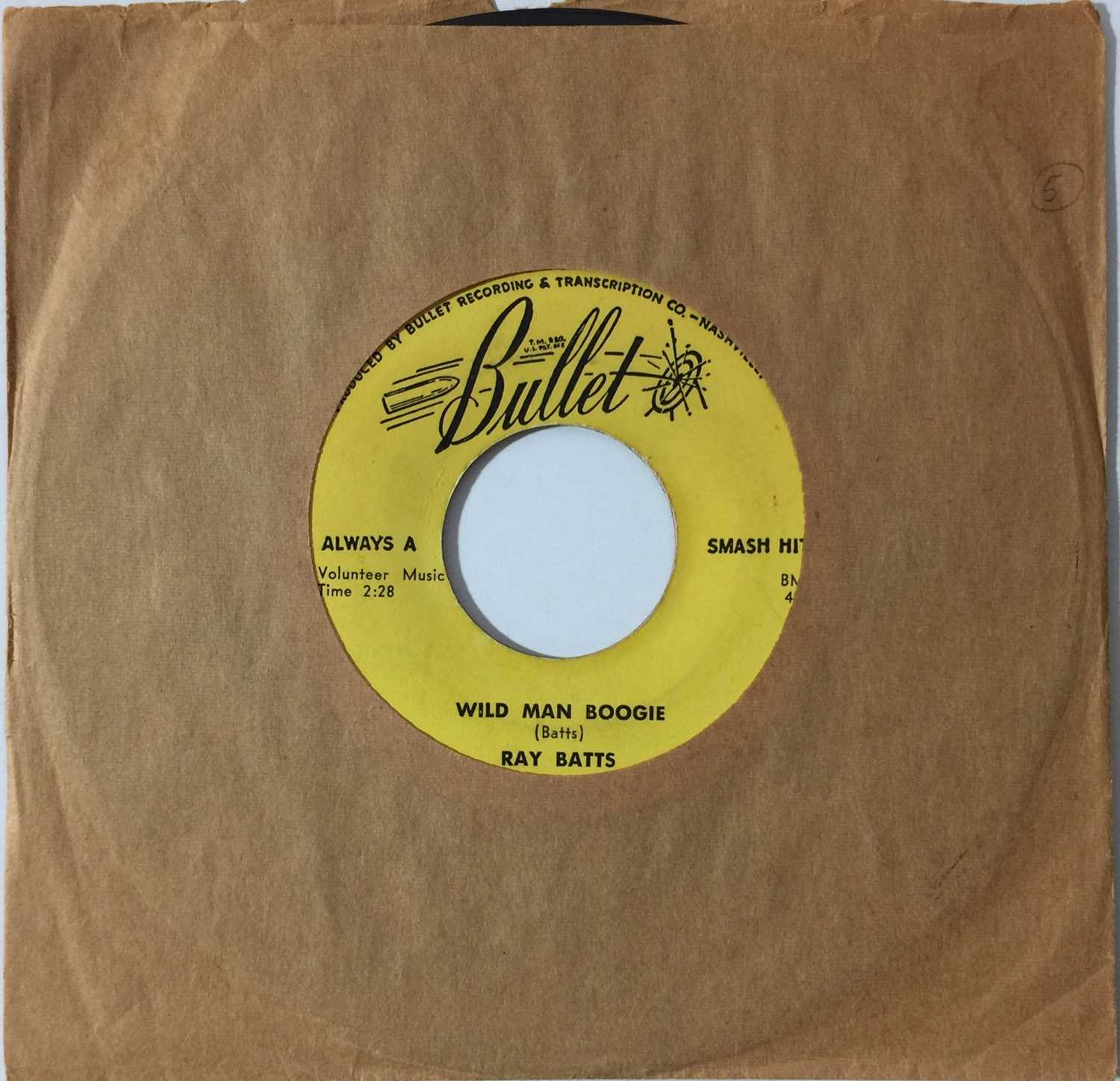 Lot 93 - RAY BATTS - WILD MAN BOOGIE/ BEAR CAT DADDY 7" (ROCKABILLY - 45-754)