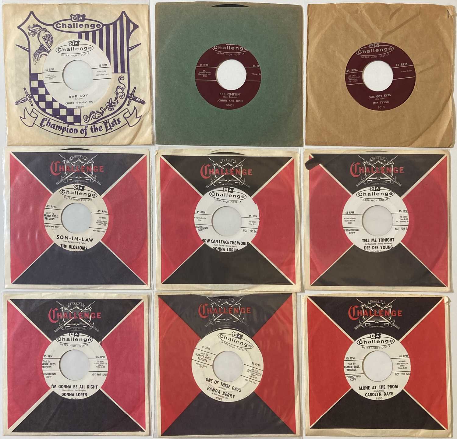 Lot 110 - CHALLENGE - ROCK N ROLL/ ROCKABILLY 7" RARITIES