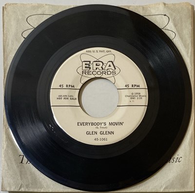 Lot 249 - GLEN GLENN - EVERYBODY'S MOVIN' WHITE LABEL PROMO ON ERA RECORDS.