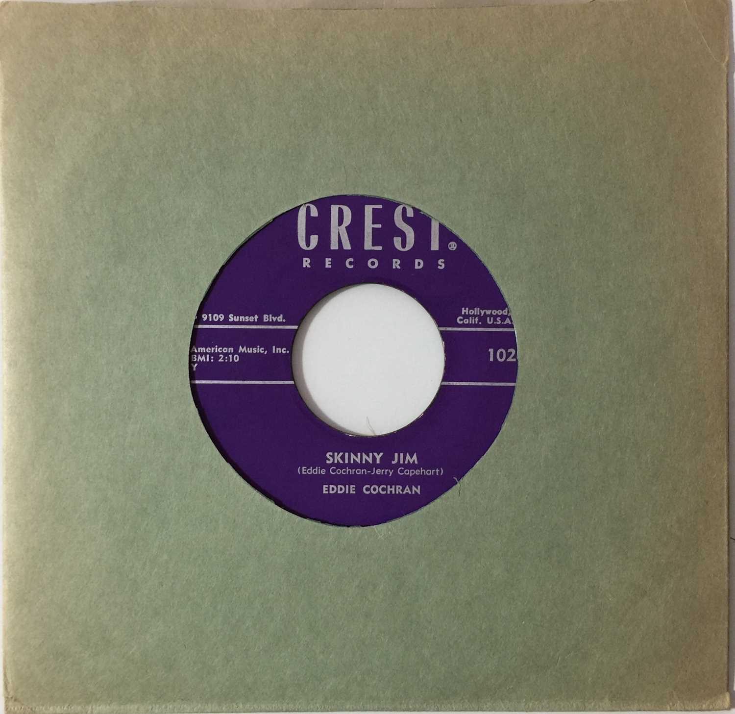 Lot 142 - EDDIE COCHRAN - SKINNY JIM/ HALF LOVED 7" (CREST 1026)