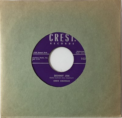Lot 142 - EDDIE COCHRAN - SKINNY JIM/ HALF LOVED 7" (CREST 1026)