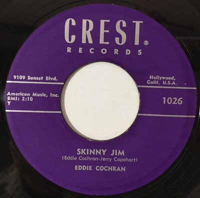 Lot 142 - EDDIE COCHRAN - SKINNY JIM/ HALF LOVED 7" (CREST 1026)