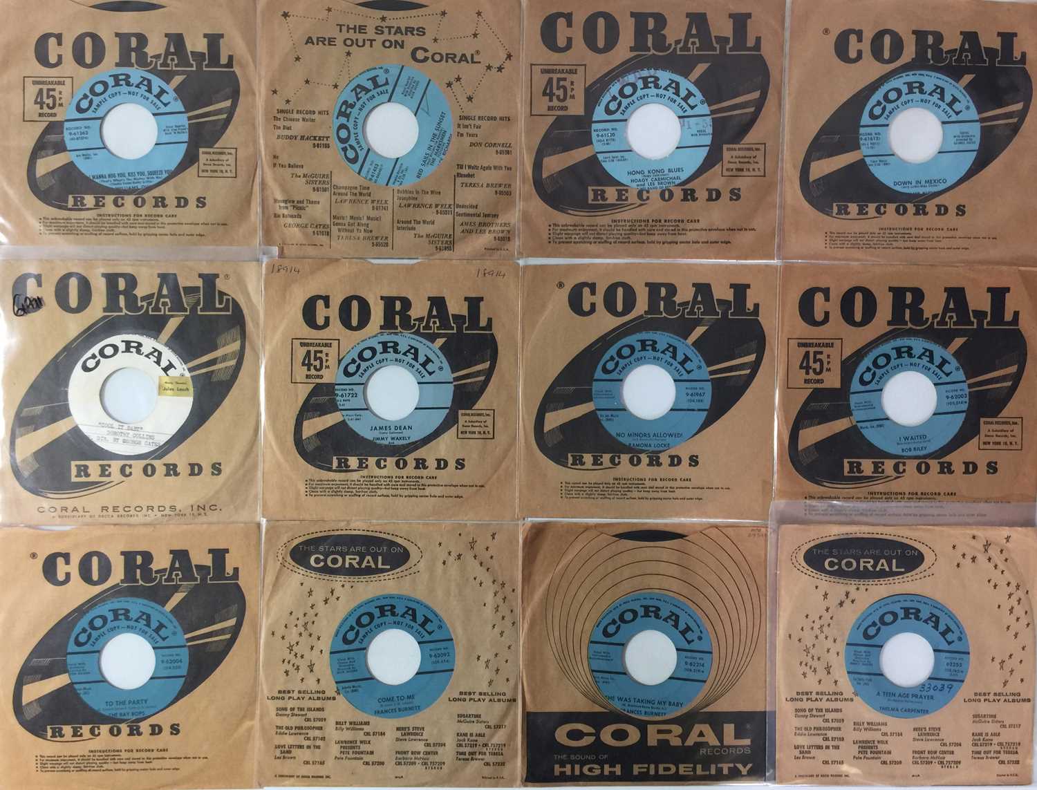 Lot 150 - CORAL - 7" PROMOS (SOUL/ POP/ RNR)