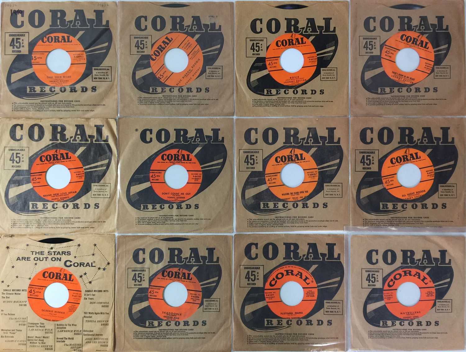 Lot 151 - CORAL - 7" PACK (COUNTRY/ POP/ ROCK N ROLL)