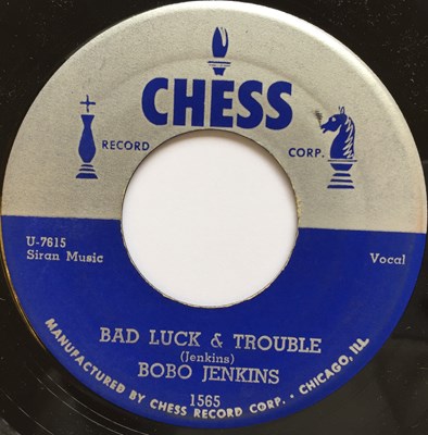 Lot 156 - BOBO JENKINS - DEMOCRAT BLUES/ BAD LUCK & TROUBLE 7" (CHESS 1565)