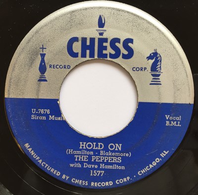 Lot 157 - THE PEPPERS - ROCKING CHAIR BABY/ HOLD ON 7" (CHESS 1577)