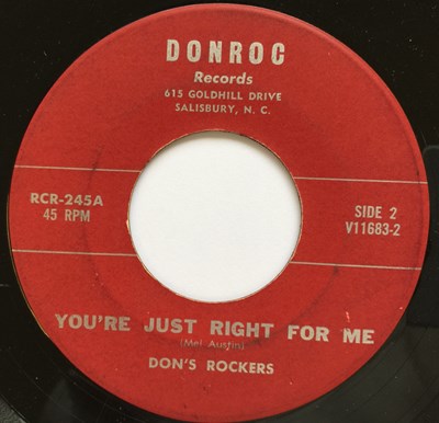 Lot 192 - DON'S ROCKERS - YOU'RE JUST RIGHT FOR ME ON THE DONROC LABEL.