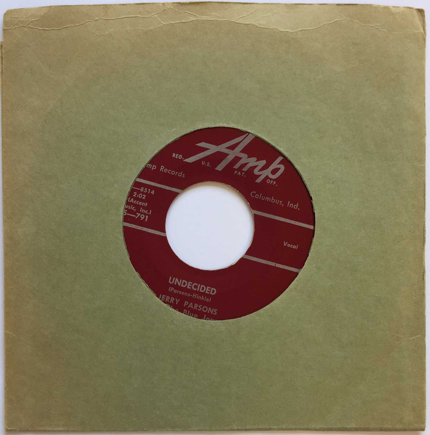 Lot 183 - JERRY PARSONS - UNDECIDED C/W DON'T NEED NO JOB 7" (ORIGINAL US COPY - AMP 45-791)