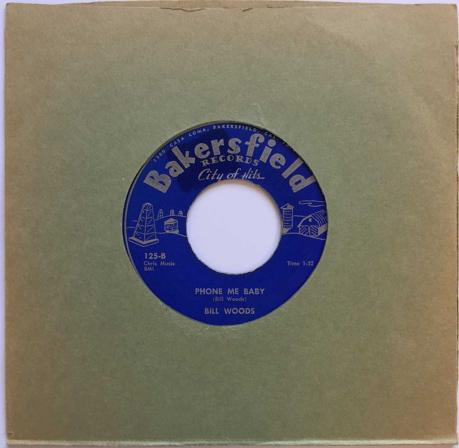 Lot 185 - BILL WOODS - PHONE ME BABY C/W SWEETHEARTS IN HEAVEN 7" (ORIGINAL US COPY - BAKERSFIELD 125)